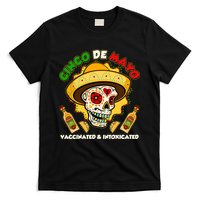 Cinco De Mayo Vaccinated And Intoxicated Sugar Skull T-Shirt