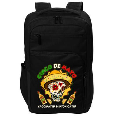 Cinco De Mayo Vaccinated And Intoxicated Sugar Skull Impact Tech Backpack