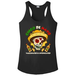 Cinco De Mayo Vaccinated And Intoxicated Sugar Skull Ladies PosiCharge Competitor Racerback Tank