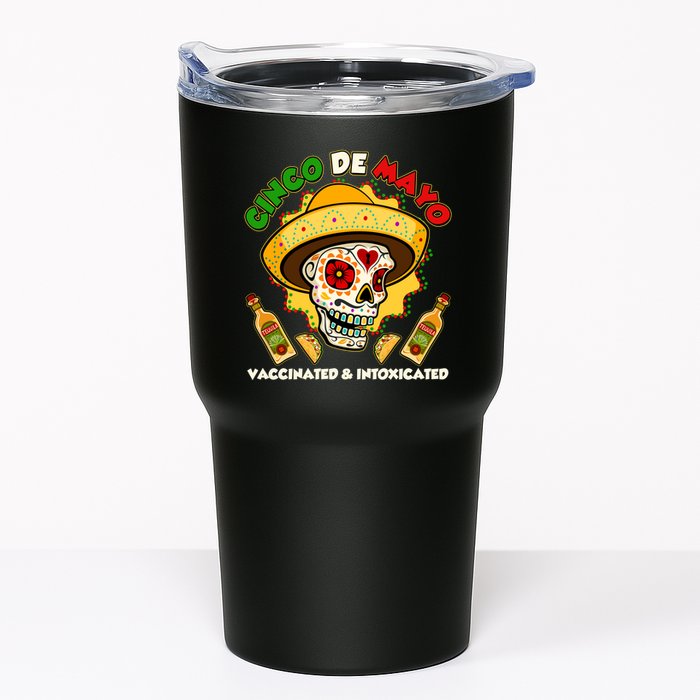 Cinco De Mayo Vaccinated And Intoxicated Sugar Skull Tumbler