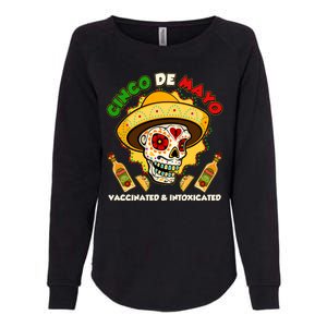 Cinco De Mayo Vaccinated And Intoxicated Sugar Skull Womens California Wash Sweatshirt