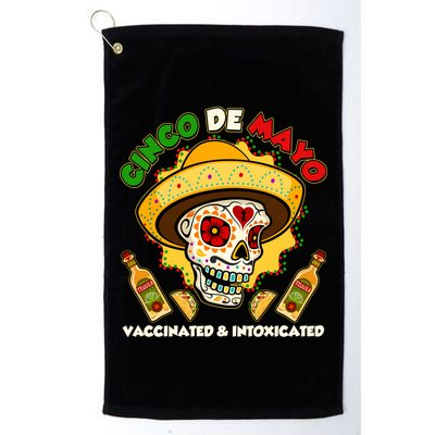 Cinco De Mayo Vaccinated And Intoxicated Sugar Skull Golf Towel