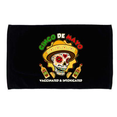 Cinco De Mayo Vaccinated And Intoxicated Sugar Skull Microfiber Hand Towel