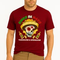 Cinco De Mayo Vaccinated And Intoxicated Sugar Skull Cooling Performance Crew T-Shirt