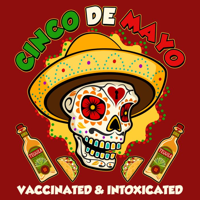 Cinco De Mayo Vaccinated And Intoxicated Sugar Skull Cooling Performance Crew T-Shirt