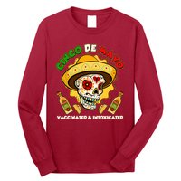 Cinco De Mayo Vaccinated And Intoxicated Sugar Skull Long Sleeve Shirt