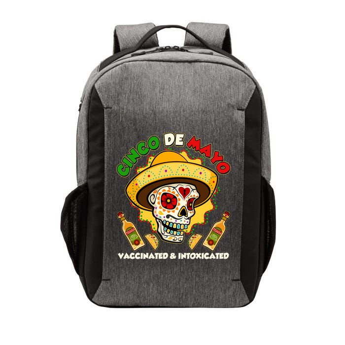 Cinco De Mayo Vaccinated And Intoxicated Sugar Skull Vector Backpack