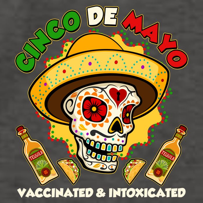 Cinco De Mayo Vaccinated And Intoxicated Sugar Skull Vector Backpack