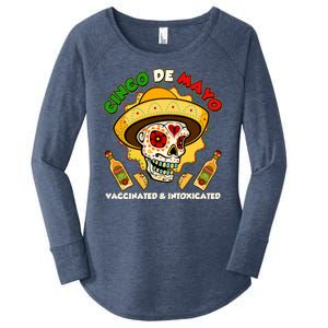 Cinco De Mayo Vaccinated And Intoxicated Sugar Skull Women's Perfect Tri Tunic Long Sleeve Shirt