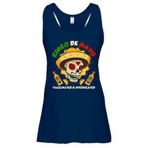 Cinco De Mayo Vaccinated And Intoxicated Sugar Skull Ladies Essential Flowy Tank