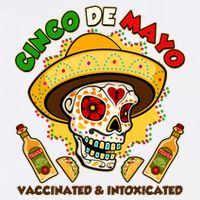 Cinco De Mayo Vaccinated And Intoxicated Sugar Skull Garment-Dyed Sweatshirt