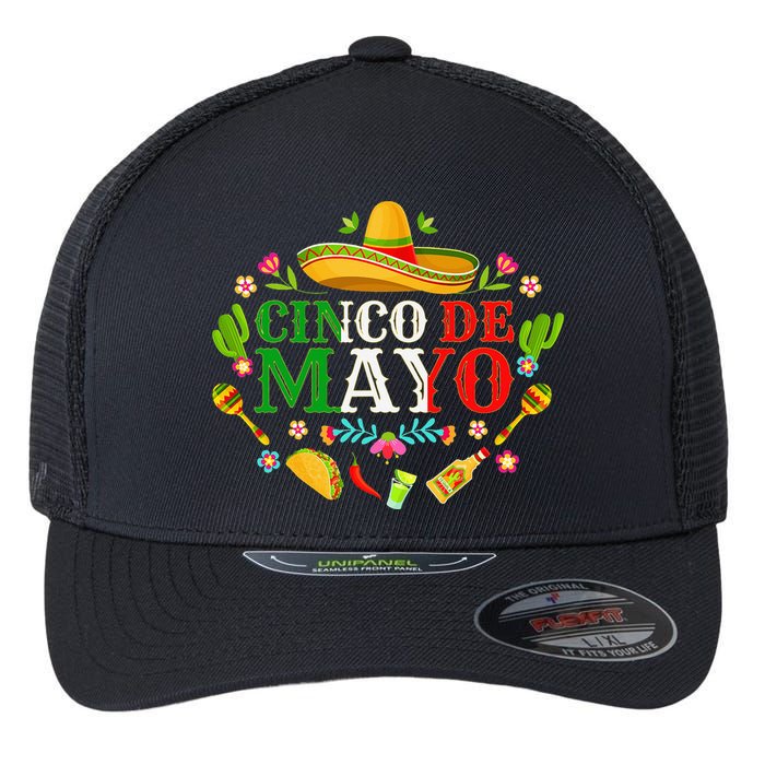 Cinco De Mayo Mexican Fiesta 5 De Mayo Flexfit Unipanel Trucker Cap