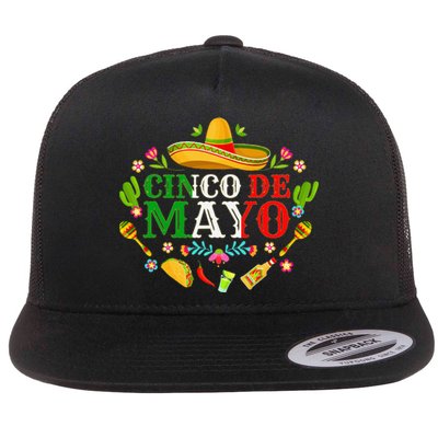 Cinco De Mayo Mexican Fiesta 5 De Mayo Flat Bill Trucker Hat