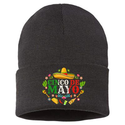 Cinco De Mayo Mexican Fiesta 5 De Mayo Sustainable Knit Beanie