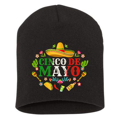 Cinco De Mayo Mexican Fiesta 5 De Mayo Short Acrylic Beanie