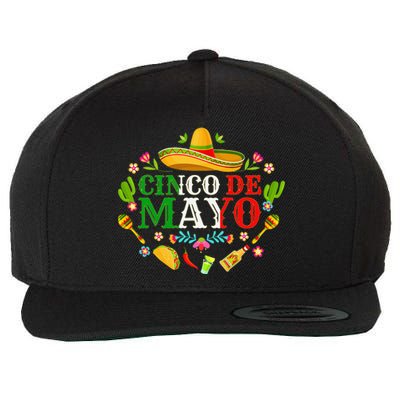 Cinco De Mayo Mexican Fiesta 5 De Mayo Wool Snapback Cap