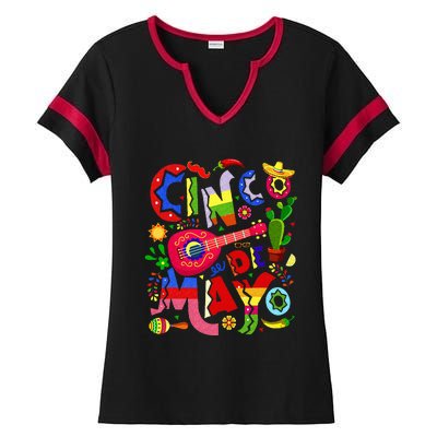 Cinco De Mayo Mexican Fiesta 5 De Mayo Ladies Halftime Notch Neck Tee