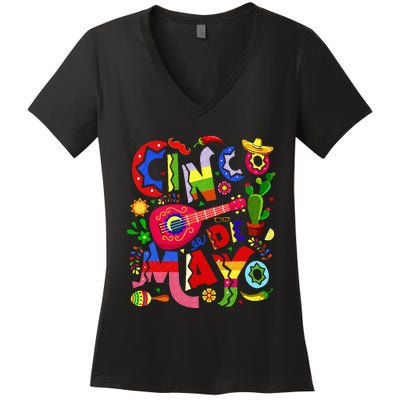 Cinco De Mayo Mexican Fiesta 5 De Mayo Women's V-Neck T-Shirt