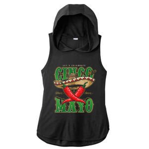 Cinco De Mayo Lets Celebrate With Hot Chilli Ladies PosiCharge Tri-Blend Wicking Draft Hoodie Tank