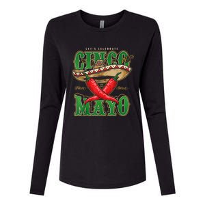 Cinco De Mayo Lets Celebrate With Hot Chilli Womens Cotton Relaxed Long Sleeve T-Shirt