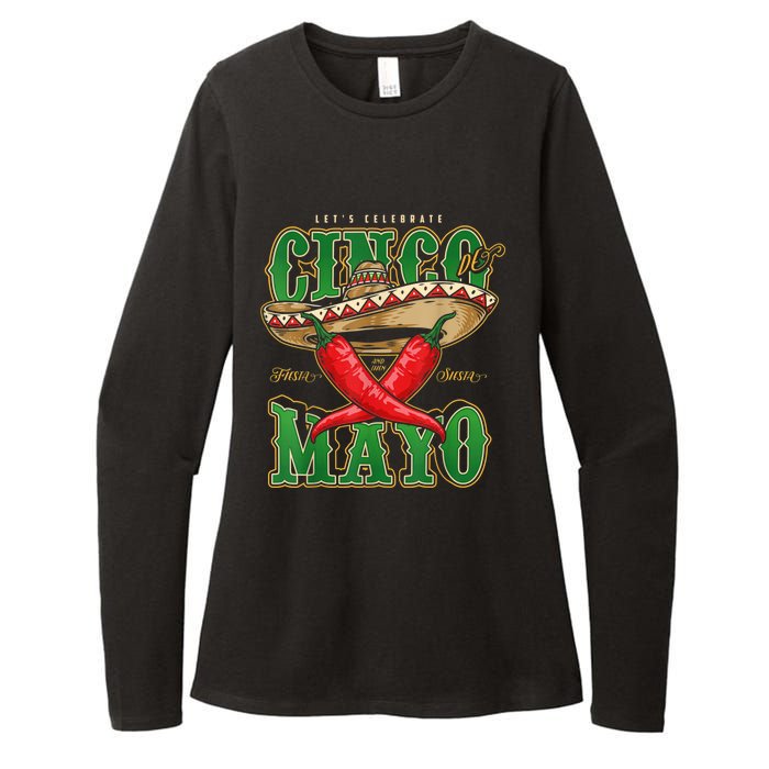 Cinco De Mayo Lets Celebrate With Hot Chilli Womens CVC Long Sleeve Shirt