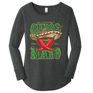 Cinco De Mayo Lets Celebrate With Hot Chilli Women's Perfect Tri Tunic Long Sleeve Shirt