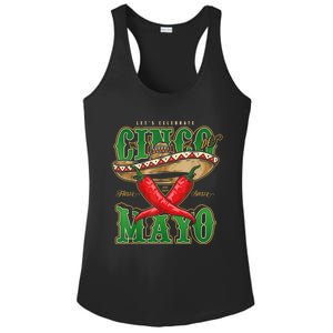 Cinco De Mayo Lets Celebrate With Hot Chilli Ladies PosiCharge Competitor Racerback Tank