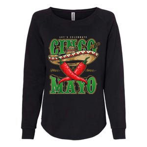 Cinco De Mayo Lets Celebrate With Hot Chilli Womens California Wash Sweatshirt