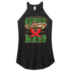 Cinco De Mayo Lets Celebrate With Hot Chilli Women's Perfect Tri Rocker Tank