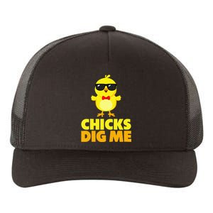 Chicks Dig Me Happy Easter Day Egg Hunt Funny Yupoong Adult 5-Panel Trucker Hat