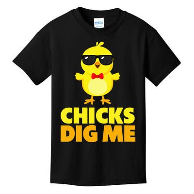 Chicks Dig Me Happy Easter Day Egg Hunt Funny Kids T-Shirt