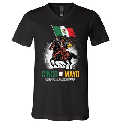 Cinco De Mayo Mexican Battle Puebla 1862 Anniversary V-Neck T-Shirt