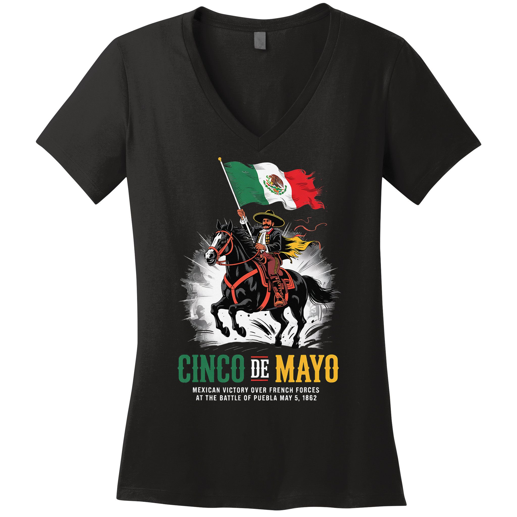 Cinco De Mayo Mexican Battle Puebla 1862 Anniversary Women's V-Neck T-Shirt