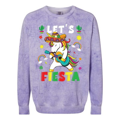 Cinco De Mayo Party Lets Fiesta Dancing Mexican Unicorn Colorblast Crewneck Sweatshirt