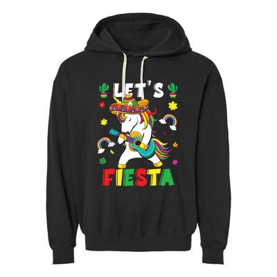 Cinco De Mayo Party Lets Fiesta Dancing Mexican Unicorn Garment-Dyed Fleece Hoodie