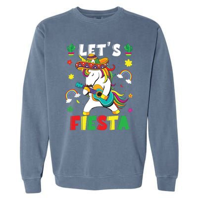 Cinco De Mayo Party Lets Fiesta Dancing Mexican Unicorn Garment-Dyed Sweatshirt