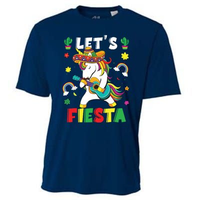 Cinco De Mayo Party Lets Fiesta Dancing Mexican Unicorn Cooling Performance Crew T-Shirt