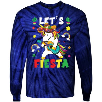 Cinco De Mayo Party Lets Fiesta Dancing Mexican Unicorn Tie-Dye Long Sleeve Shirt