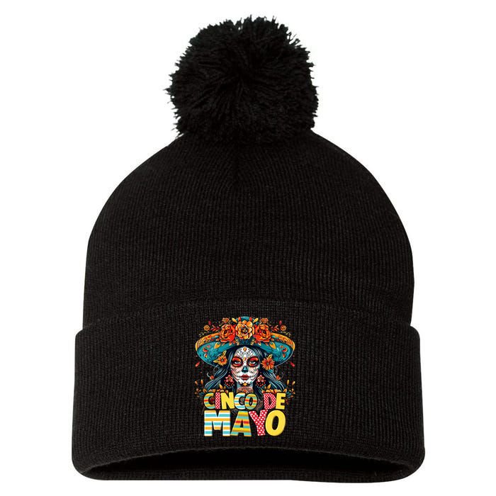 Cinco De Mayo Mexican Fiesta Squad Pom Pom 12in Knit Beanie