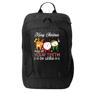 Christmas Dental May All Your Teeth Be White Santa Dental Gift City Backpack