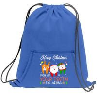 Christmas Dental May All Your Teeth Be White Santa Dental Gift Sweatshirt Cinch Pack Bag