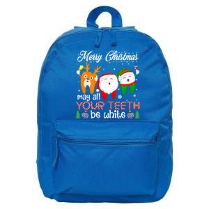 Christmas Dental May All Your Teeth Be White Santa Dental Gift 16 in Basic Backpack