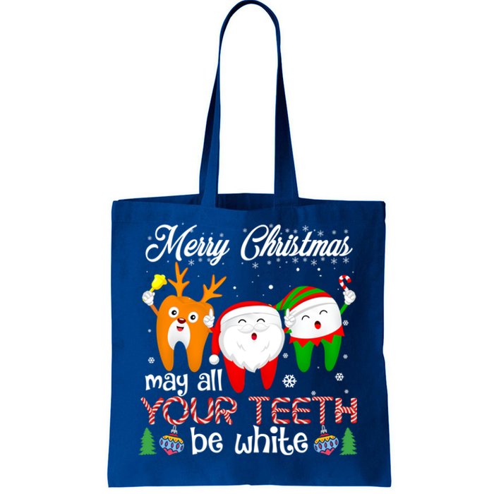 Christmas Dental May All Your Teeth Be White Santa Dental Gift Tote Bag