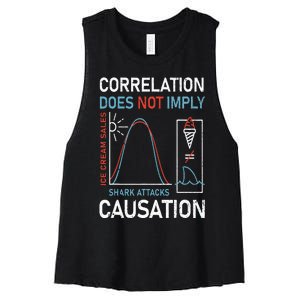 Correlation Does Not Imply Causation Funny Women's Racerback Cropped Tank