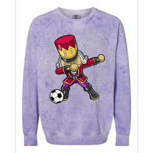 Christmas Dabbing Nutcracker Soccer Player Coach Colorblast Crewneck Sweatshirt