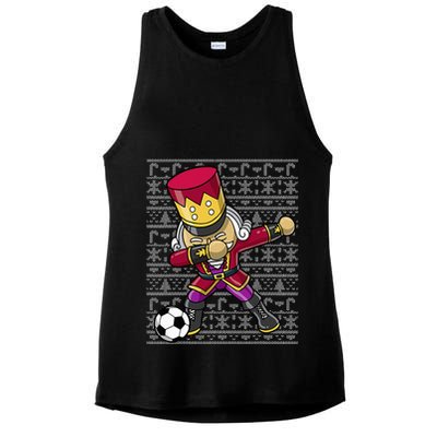 Christmas Dabbing Nutcracker Soccer Player Coach Ladies PosiCharge Tri-Blend Wicking Tank