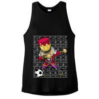 Christmas Dabbing Nutcracker Soccer Player Coach Ladies PosiCharge Tri-Blend Wicking Tank
