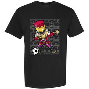 Christmas Dabbing Nutcracker Soccer Player Coach Garment-Dyed Heavyweight T-Shirt