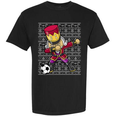 Christmas Dabbing Nutcracker Soccer Player Coach Garment-Dyed Heavyweight T-Shirt