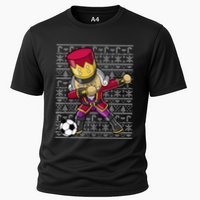Christmas Dabbing Nutcracker Soccer Player Coach Performance Shirt